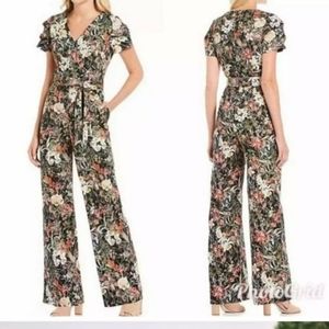 Antonio Melani Lilli Jumpsuit 12 Black Terra Pantsuit Romper Floral Boho Large
